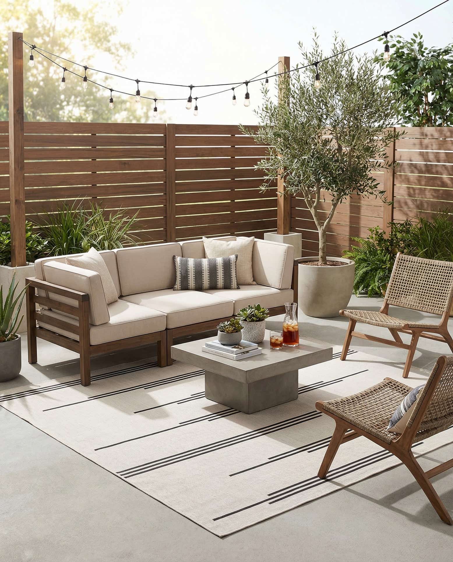 7' 10 x 7' 10 Easy-Clean Modern Indoor / Outdoor Square Rug