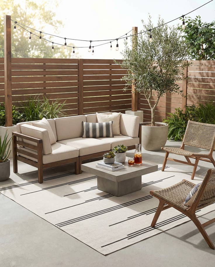 Detail image of 7' 10 x 7' 10 Easy-Clean Modern Indoor / Outdoor Square Rug