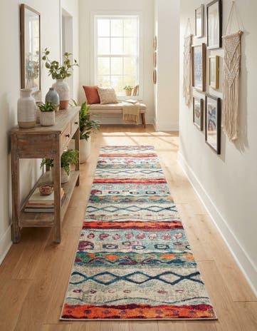 2' 7 x 12' Washable Vivid Runner Rug