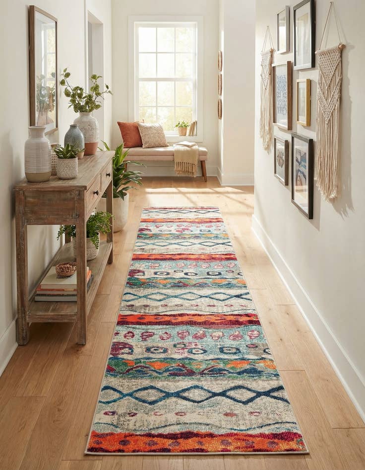 Detail image of 2' 7 x 12'  Washable Vivid Runner Rug