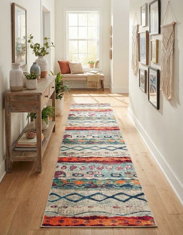 2' 7 x 12' Washable Vivid Runner Rug