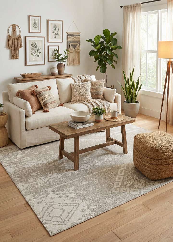7' 10 x 10' Easy-Clean Bohemian Indoor / Outdoor Rug