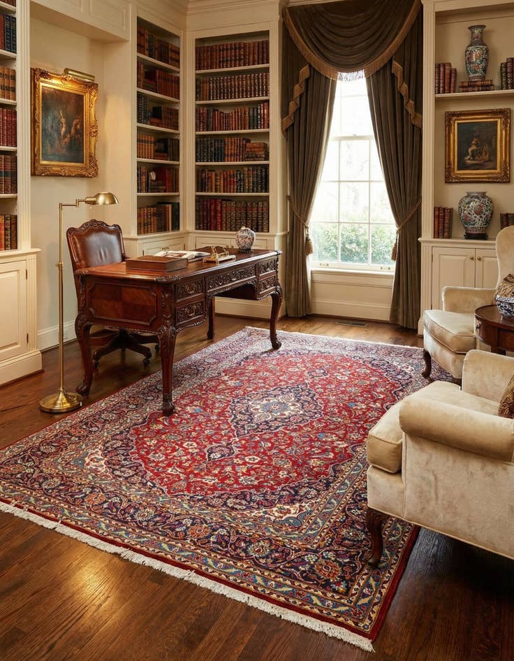 Detail image of 8' x 11' 9 Kashan Wool Rug