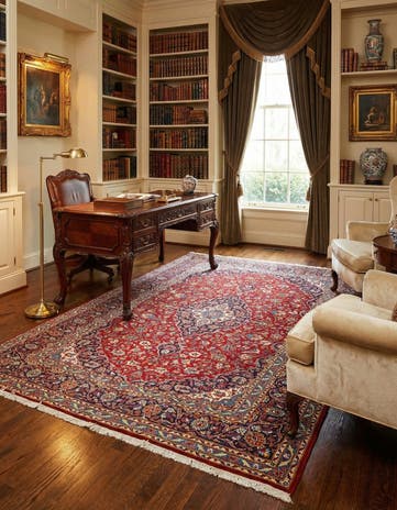 8' x 11' 9 Kashan Wool Rug