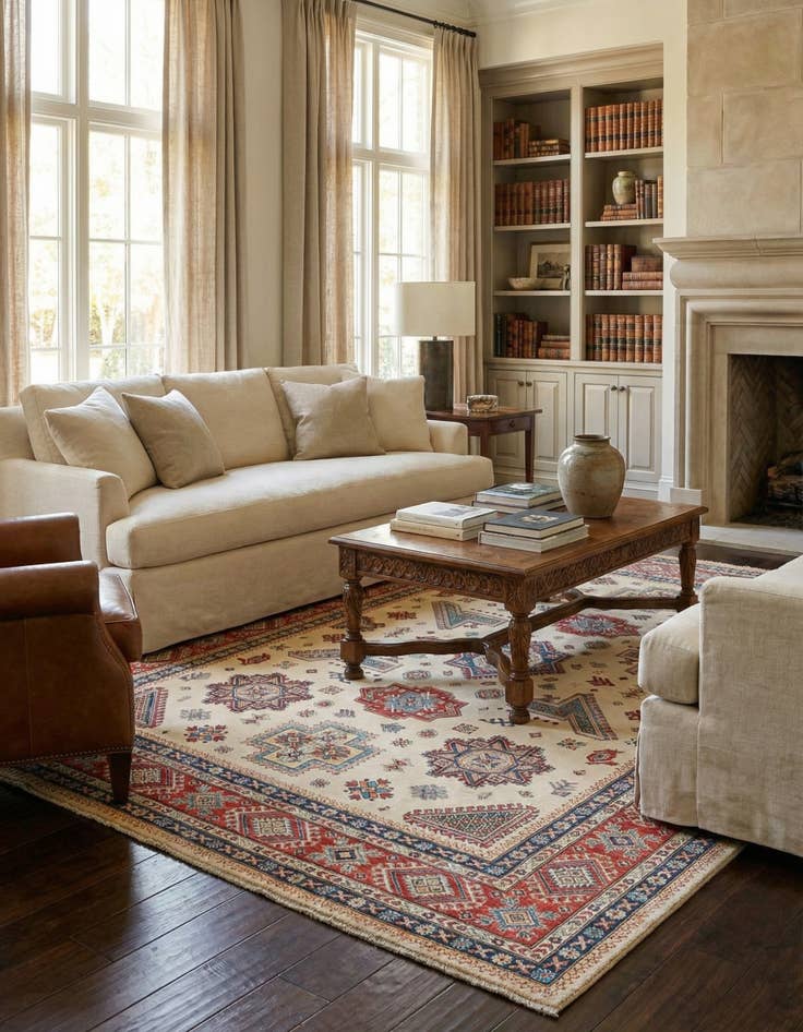 Detail image of 9' 2 x 11' 9  Hand Knotted Kazak Rug