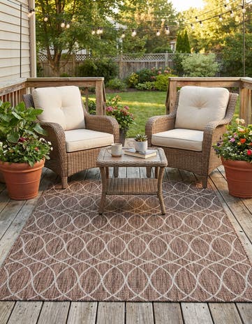 5' 3 x 8' Easy-Clean Lattice Indoor / Outdoor Rug