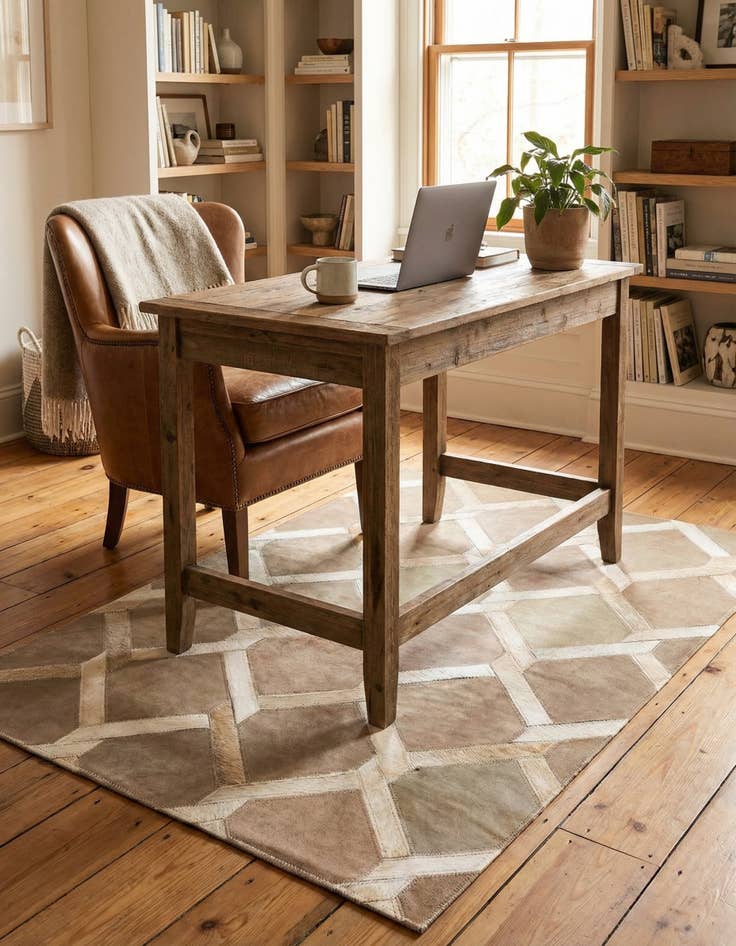 Detail image of 2' x 3' Cowhide Leather Rug