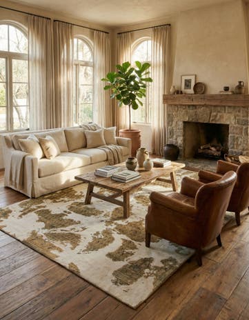 6' x 8' 5 Hand Knotted Ultra Vintage Persian Wool Rug