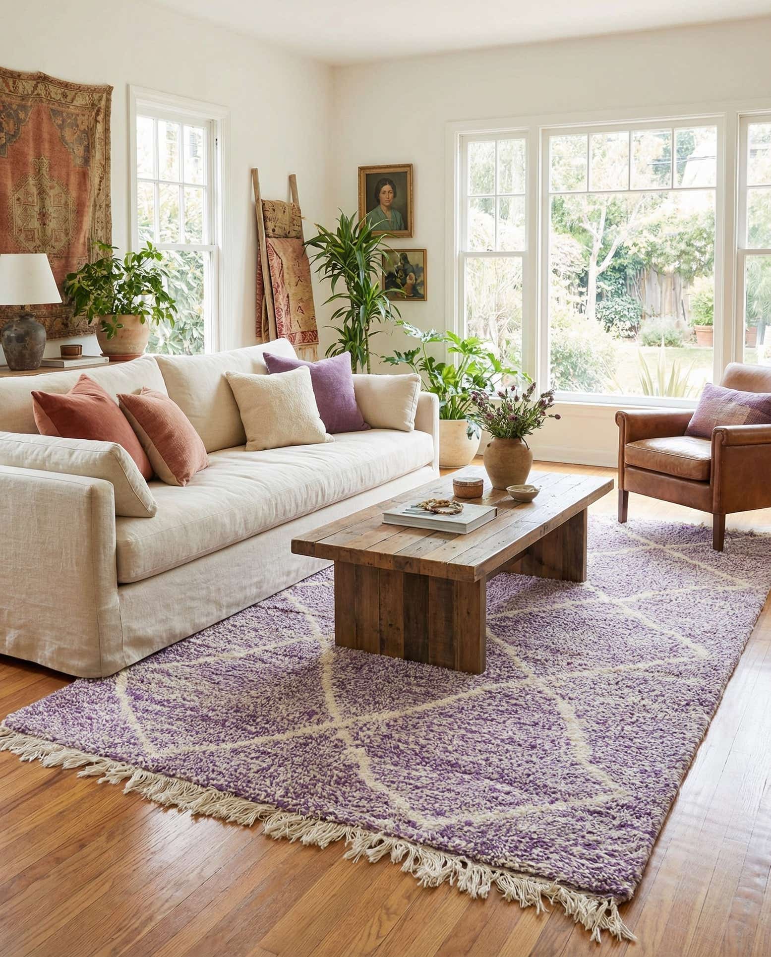 4' 10 x 8' 4 Hand Knotted Moroccan Wool Rug