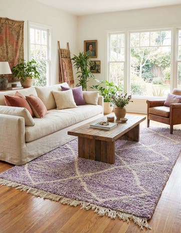 4' 10 x 8' 4 Hand Knotted Moroccan Wool Rug
