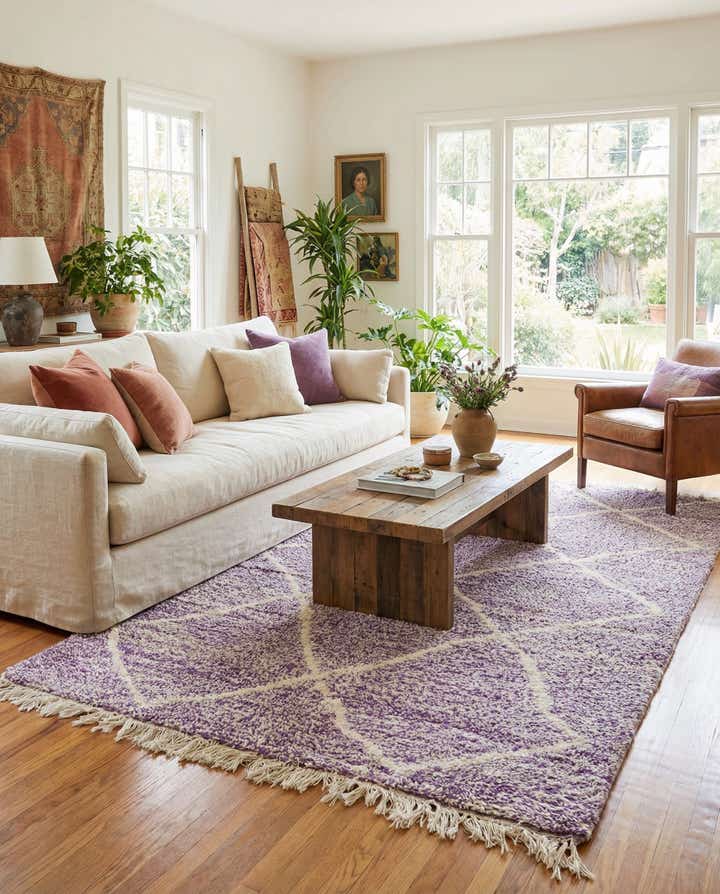 4' 10 x 8' 4 Hand Knotted Moroccan Wool Rug