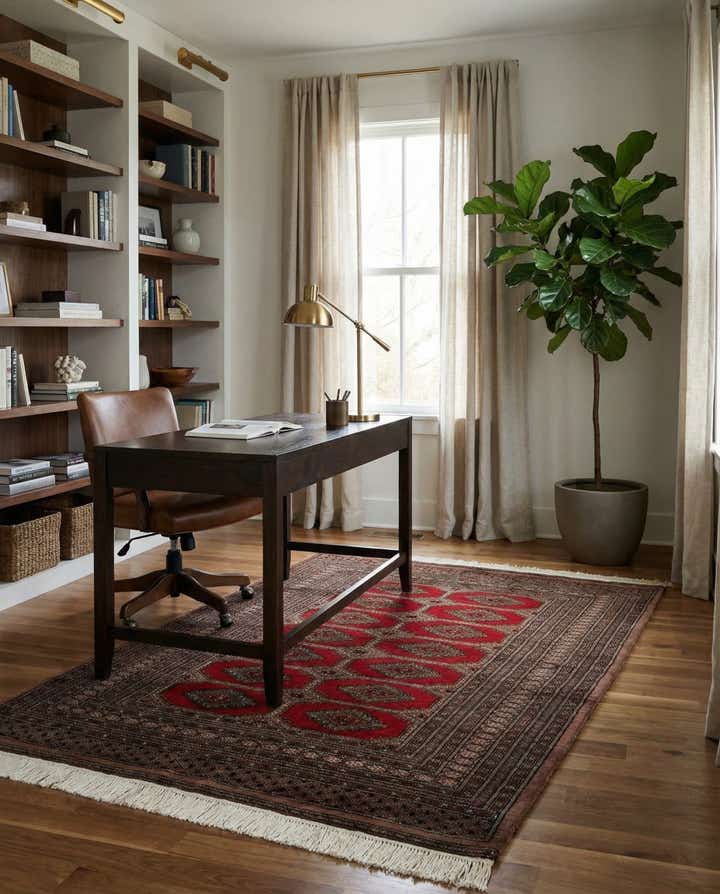 4' 3 x 6' 2 Hand Knotted Bokhara Oriental Wool Rug