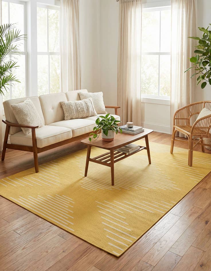 Detail image of 5' 3 x 8'  Washable Modern Indoor / Outdoor Rug