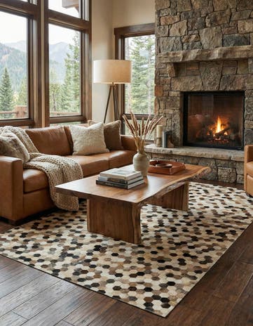 5' 1 x 8' Cowhide - Patchwork Rug