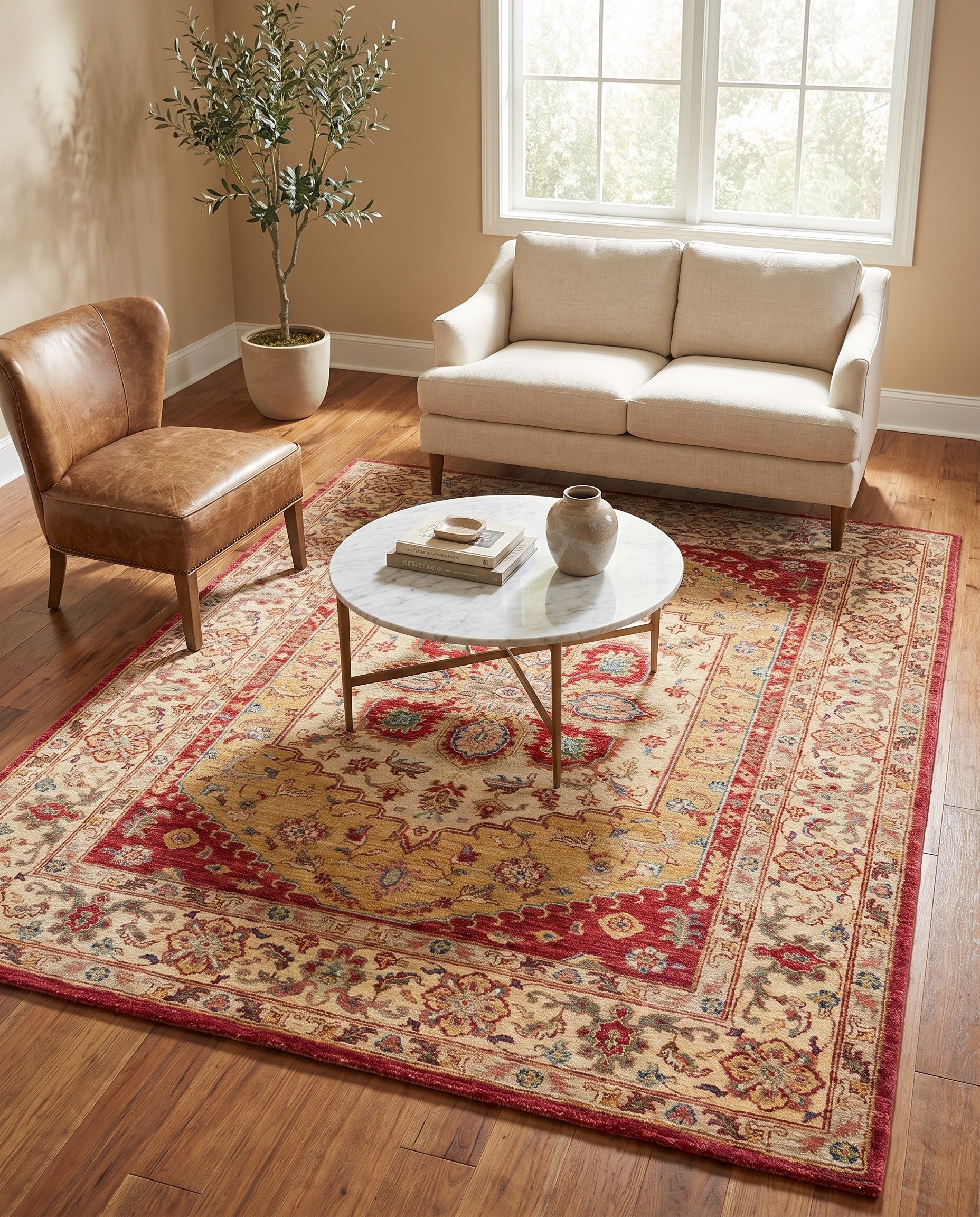 5' 1 x 6' 9 Hand Knotted Ziegler Rug