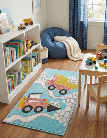 2' 2 x 4' Construction Whimsy Kids Runner Rug