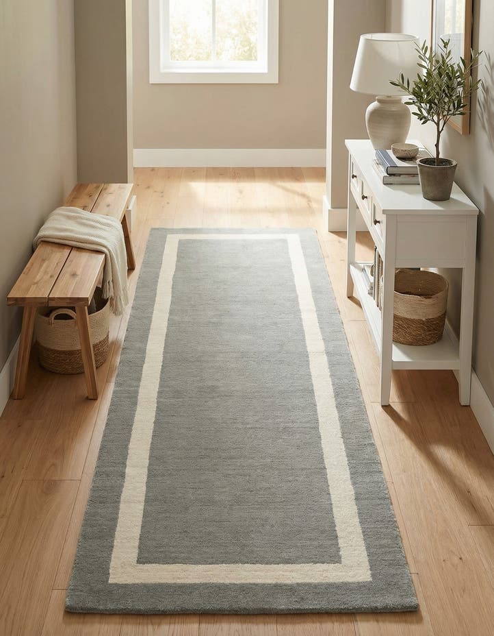 2' 7 x 8' Jill Zarin Border Wool ...
