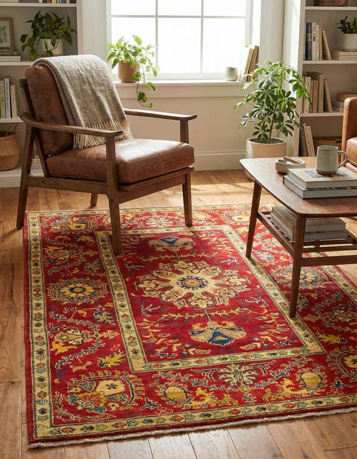 Detail image of 4' x 5' 10  Hand Knotted Kazak Rug