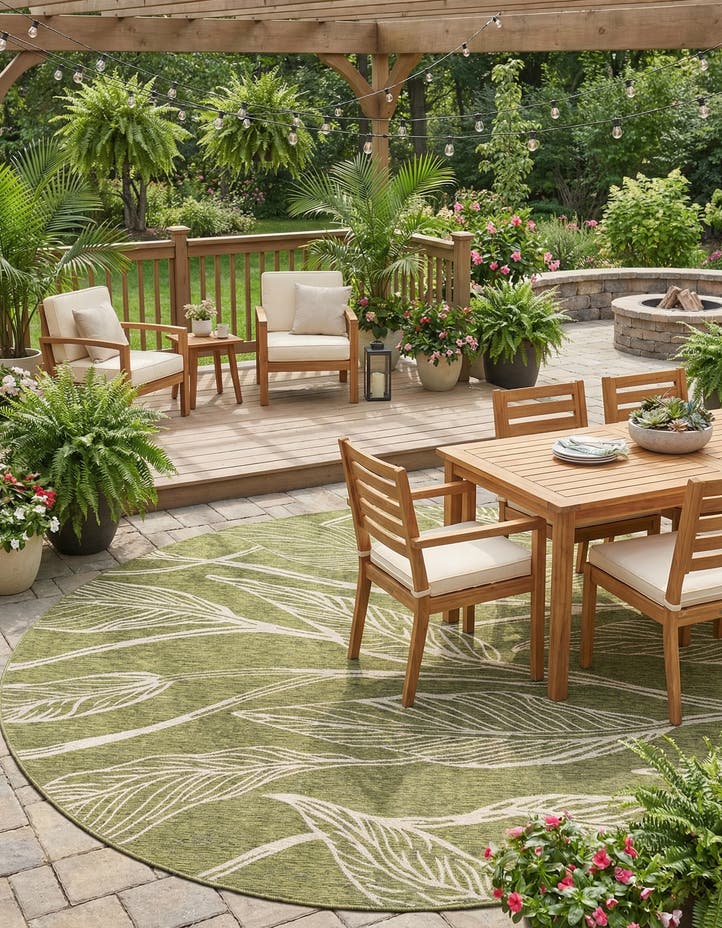 13' x 13' Easy-Clean Botanical Indoor / Outd...