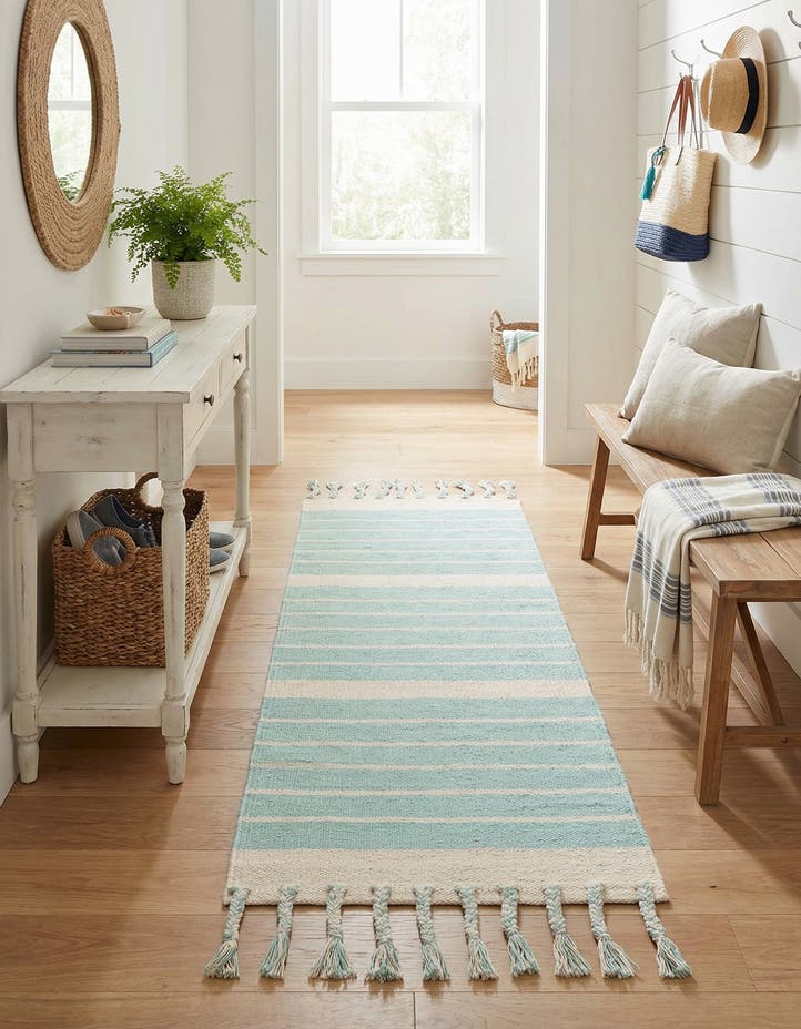 2' 2 x 6' 1 Hand Woven Chindi Cotton Runner Rug