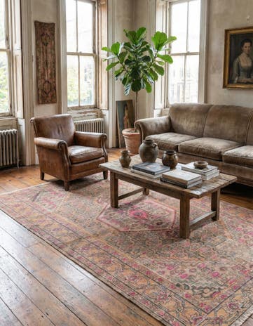 4' 2 x 6' 5 Hand Knotted Ultra Vintage Persian Wool Rug