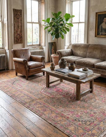 4' 2 x 6' 5 Hand Knotted Ultra Vintage Persian Wool Rug