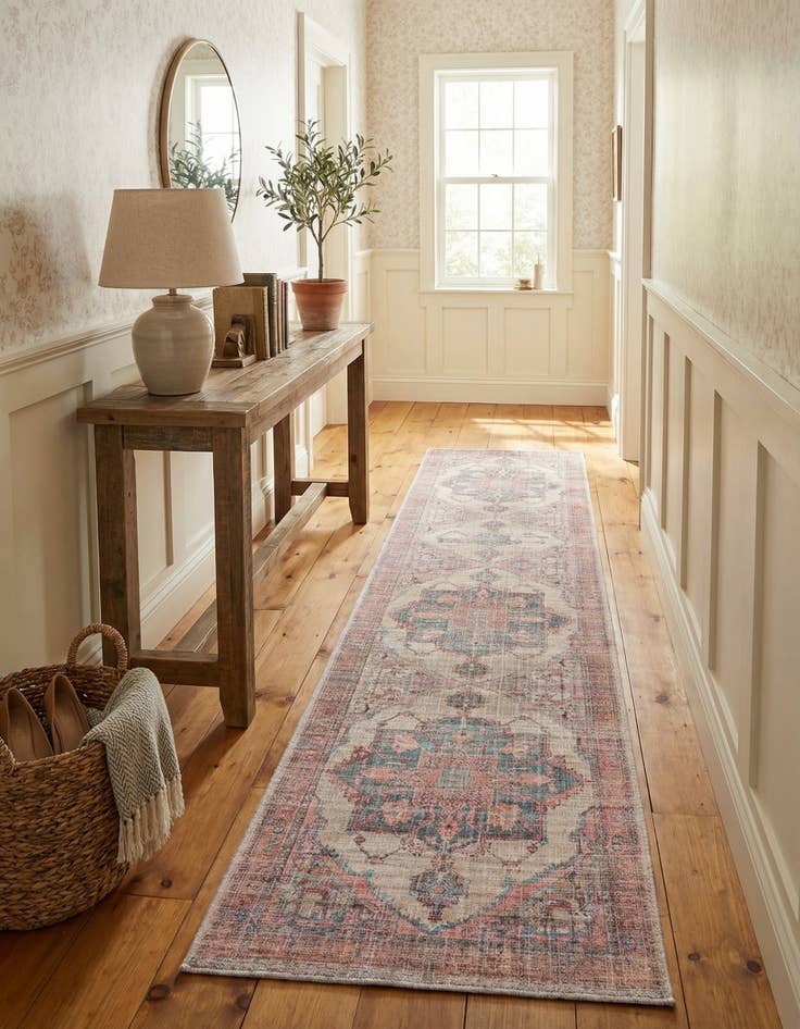 Detail image of 2' 7 x 14'  Washable Nostalgia Runner Rug
