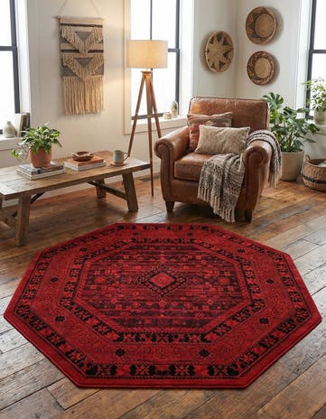 Red Bokhara Octagon Rug