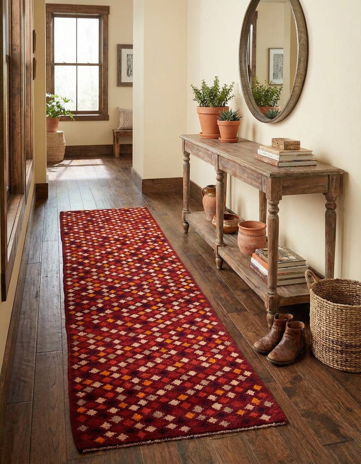 Detail image of  2' 8 x 9' 9  Hand Knotted Balouch Wool Runner Rug