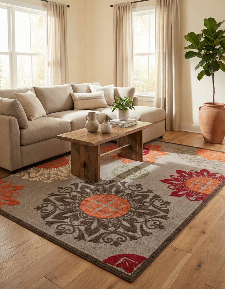 Detail image of 7' x 10'  Washable Modern Indoor / Outdoor Rug