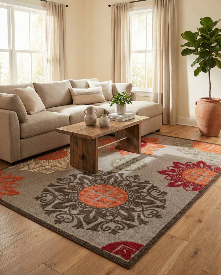 Detail image of 7' x 10' Easy-Clean Modern Indoor / Outdoor Rug