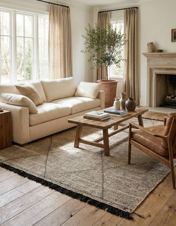 Detail image of 6' 2 x 7' 6  Hand Knotted Moroccan Wool Rug