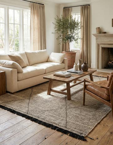 6' 2 x 7' 6 Hand Knotted Moroccan Wool Rug