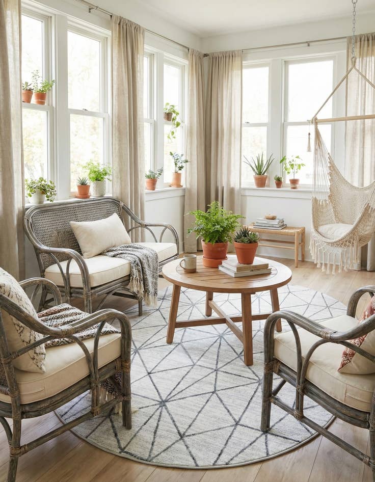 Detail image of  5' 3 x 8' Lattice Trellis Oval Rug