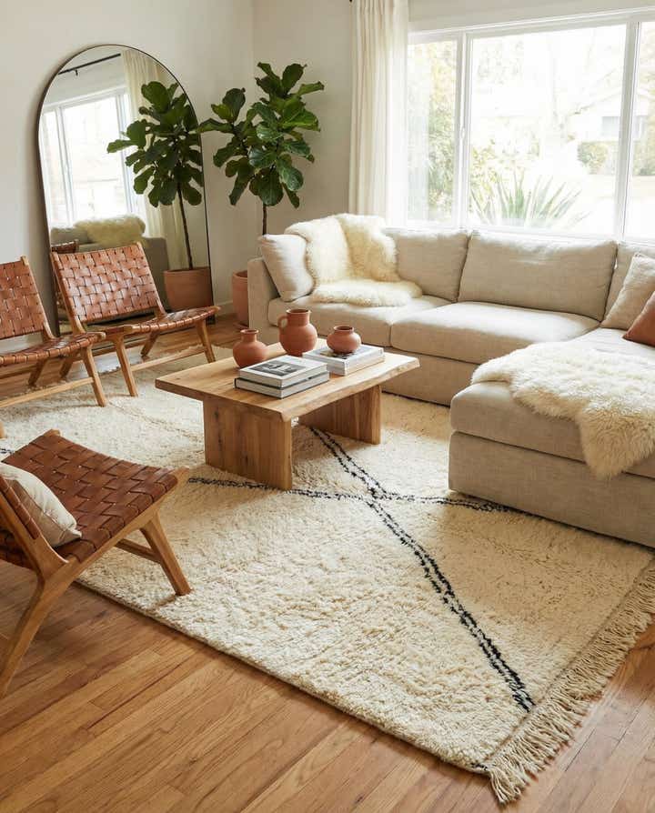 5' 6 x 8' 8 Hand Knotted Moroccan Wool Rug