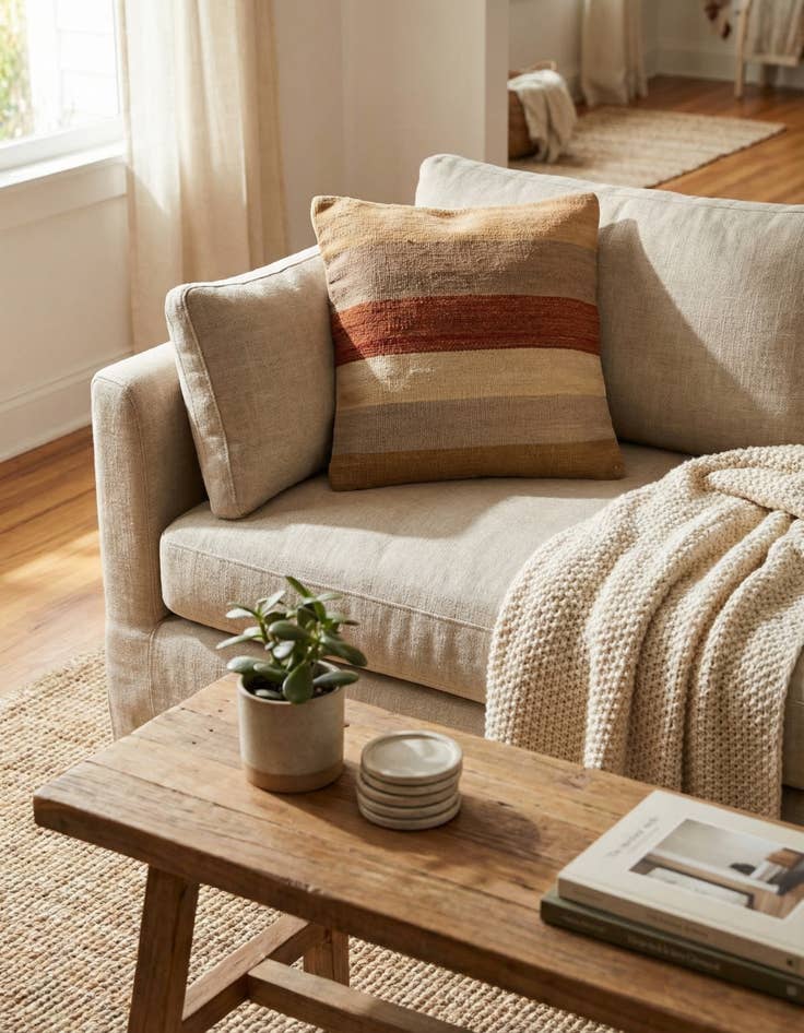 Detail image of  1' 6 x 1' 7  Hand Woven Pillow Wool Square Rug