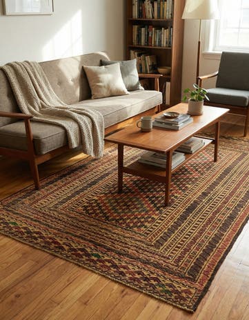 3' 10 x 6' 2 Hand Knotted Sumak Wool Rug
