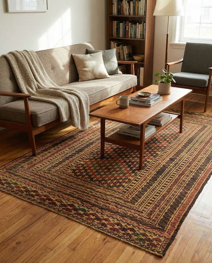 3' 10 x 6' 2 Hand Knotted Sumak Wool Rug
