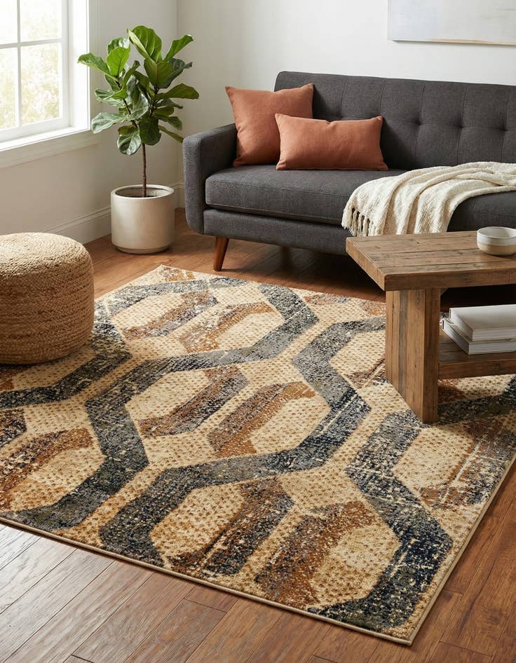 Detail image of  5' 3 x 5' 3 Saturn Square Rug