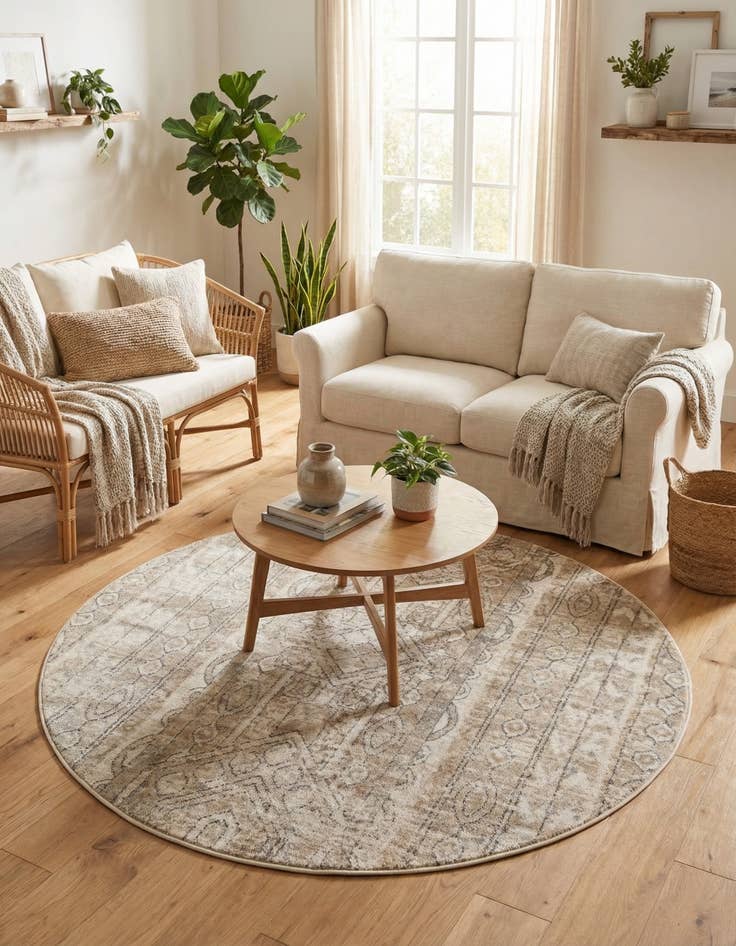 Detail image of  5' 3 x 5' 3 Oregon Round Rug