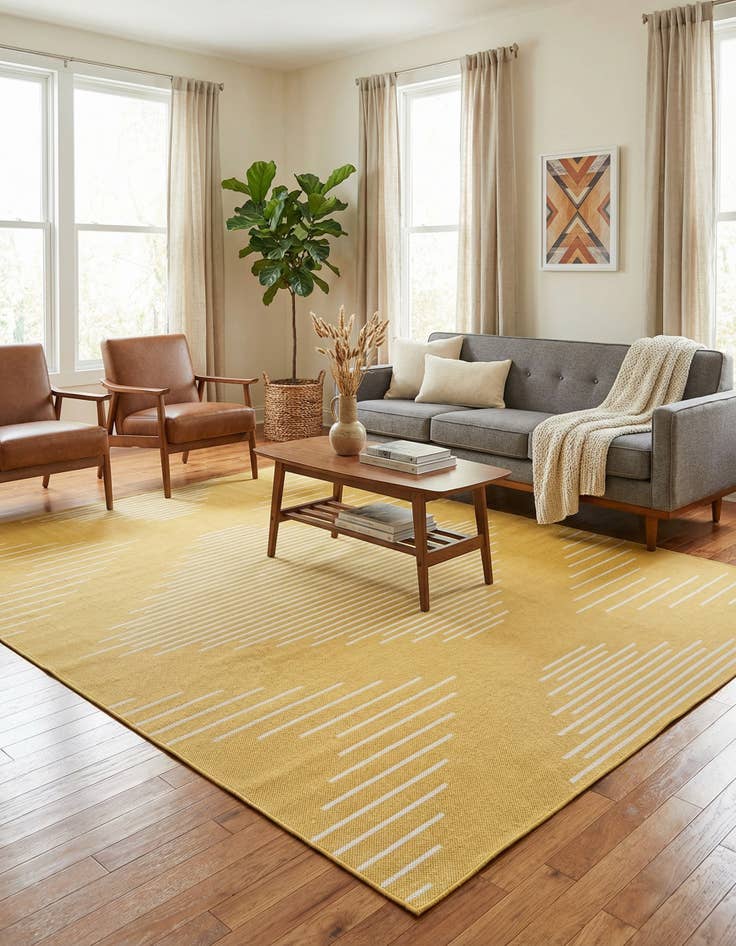 Detail image of  7' x 10'  Washable Modern Indoor / Outdoor Rug