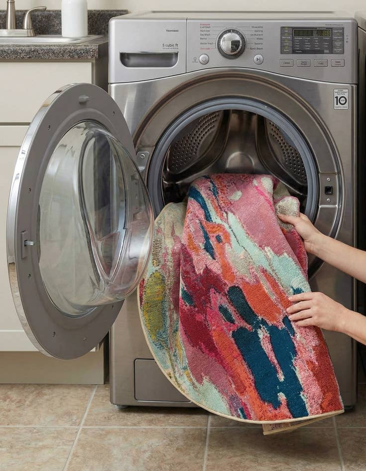 Detail image of  8' x 8'  Washable Hyacinth Round Rug