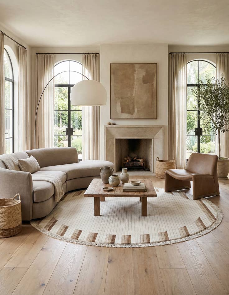 Detail image of 6' 6 x 6' 6  Hand Knotted Darya Wool Round Rug