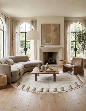 6' 6 x 6' 6 Hand Knotted Darya Wool Round Rug