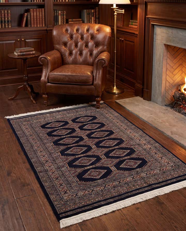 4' 3 x 5' 11 Hand Knotted Bokhara Oriental Wool Rug