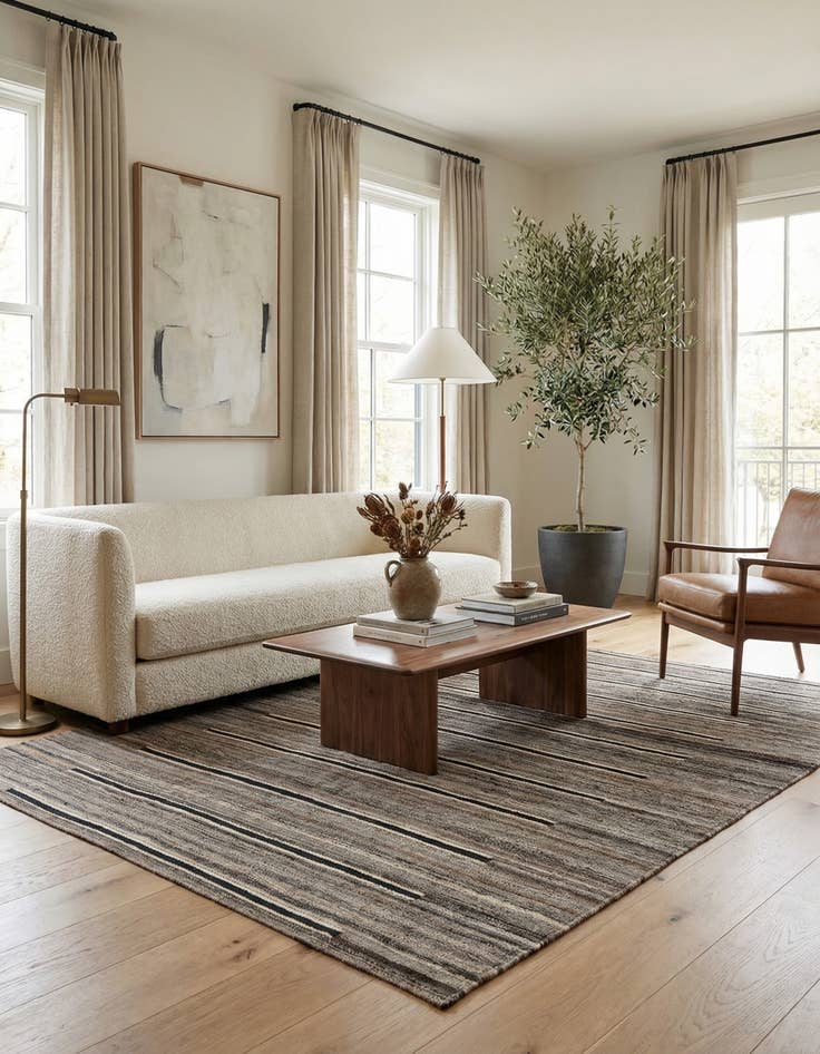 Detail image of 4' 4 x 5' 8  Hand Woven Kilim Modern Wool Rug