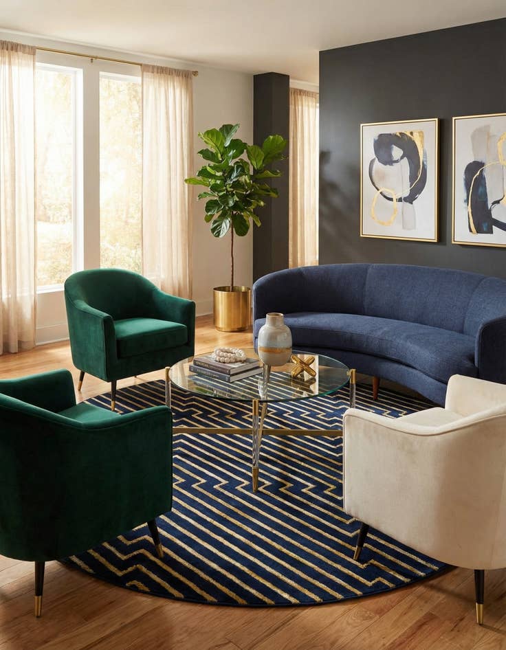 Detail image of 10' x 10' Vogue Geo Round Rug