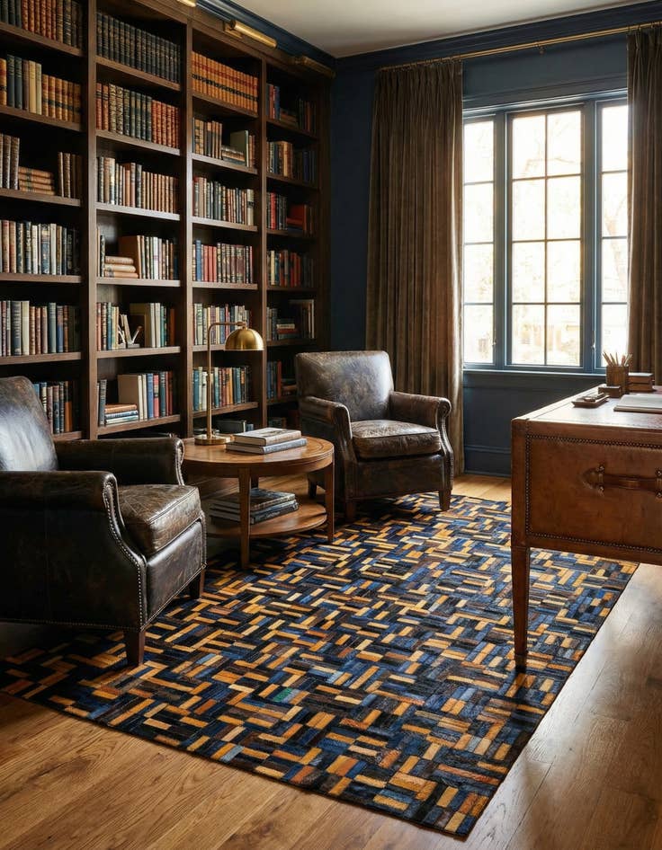 Detail image of  4' 11 x 7' 11 Cowhide - Patchwork Rug