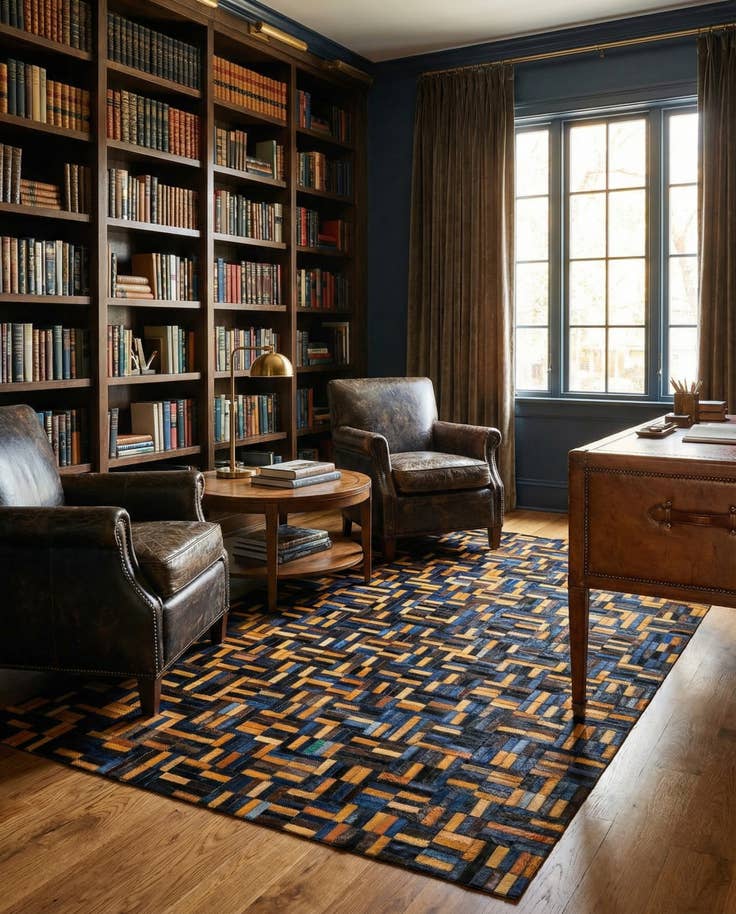 Detail image of 4' 11 x 7' 11 Cowhide - Patchwork Rug
