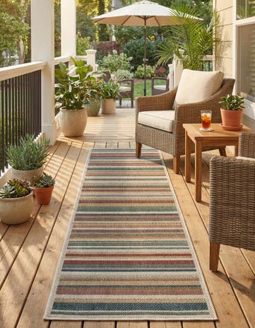 2' 7 x 10' Easy-Clean Baja Indoor / Outdoor Runner Rug